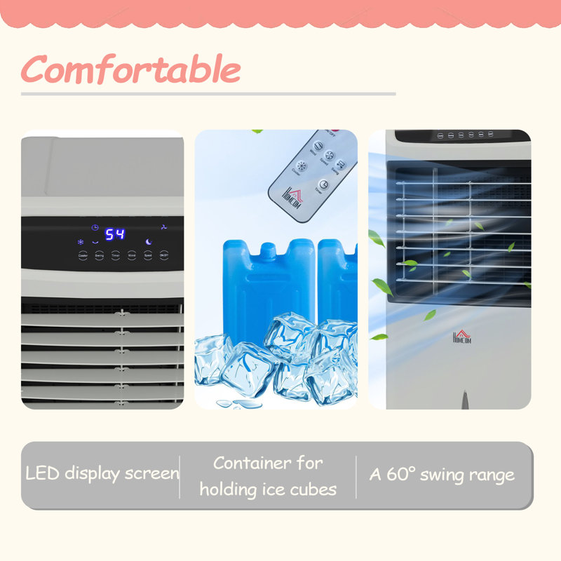Ventilateur de glace 3-en-1, refroidisseur d'air par évaporation mobile avec télécommande, minuterie, oscillant pour le bureau personnel