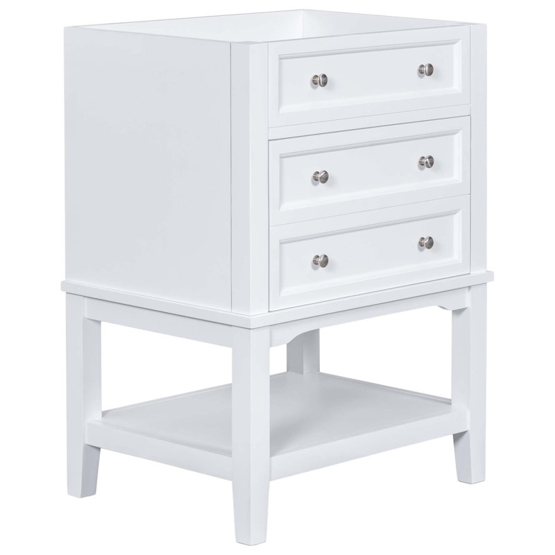 (Base seulement) Meuble-lavabo 24 po sans lavabo, armoire avec tiroir et tablette ouverte