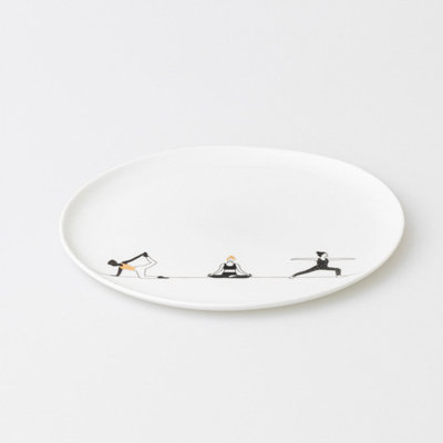 Hobby Porcelain Plate with Yoga Graphic - 6"