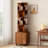 Rotating Bookshelf, 360 Degree Display 5 Tier Corner Bookshelf With Drawer For Small Space, Floor Standing Bookcase Storage Rack, Wood Narrow Organizer For Bedroom, Living Room, WALNUT COLOR-265435544