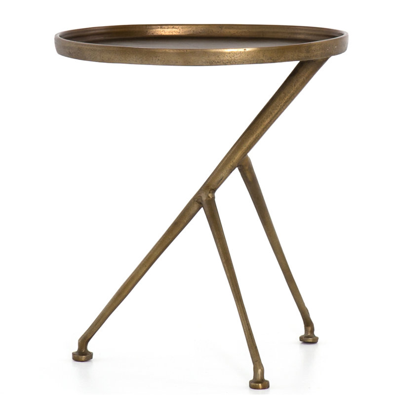 Schmidt Outdoor Side Table, Raw Antique Brass