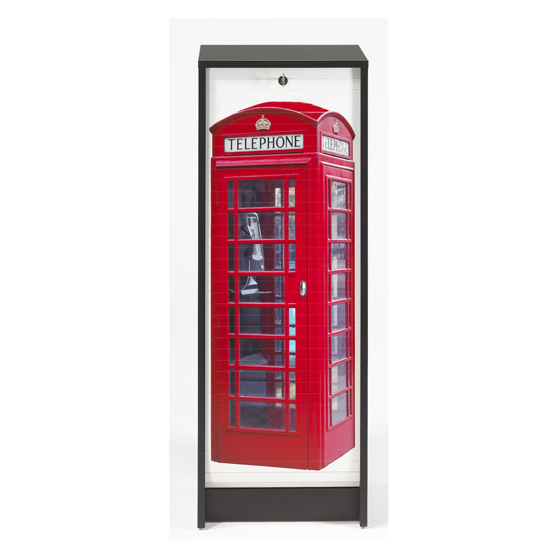 Gratiana 1 -Door 5 -Shelf, Black