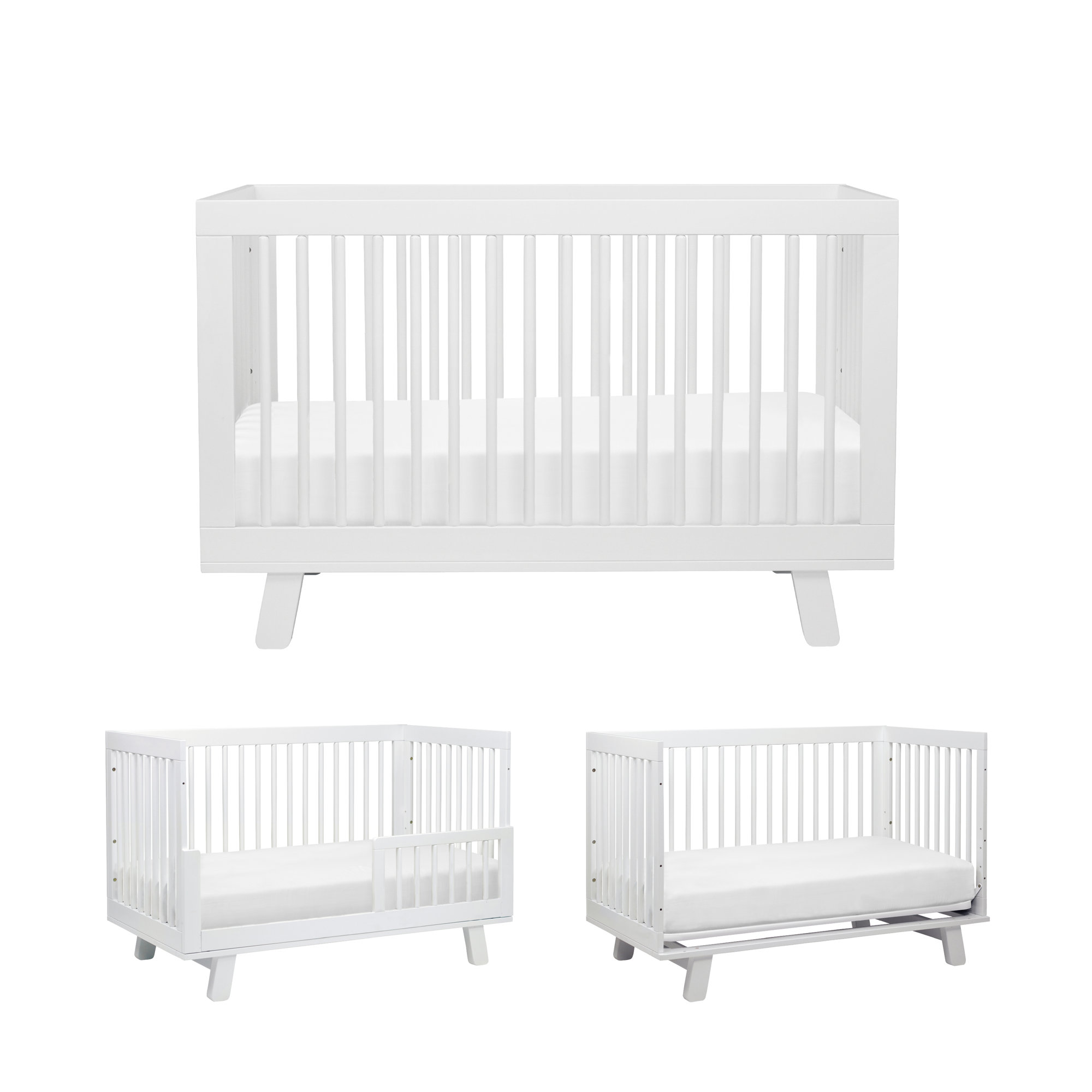 Hudson 3-in-1 Convertible Crib, White
