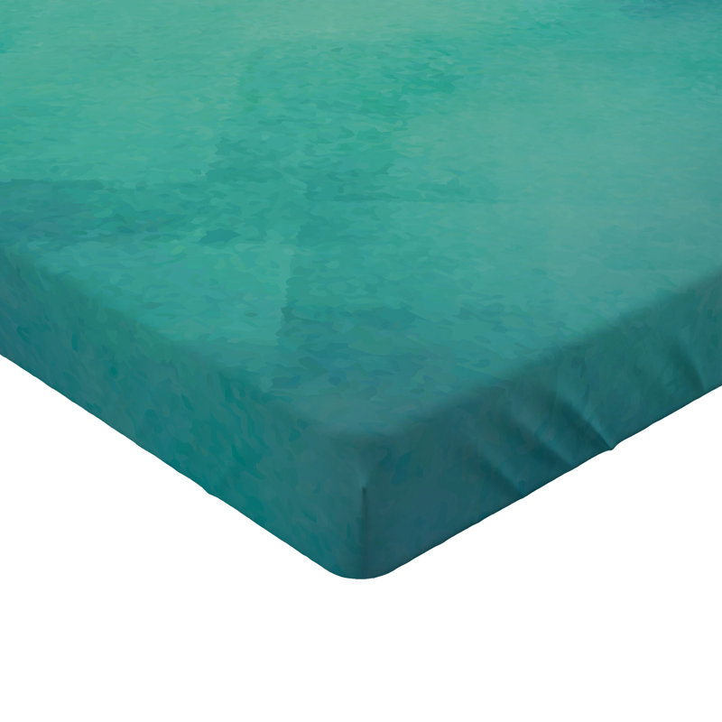 Drap-housse orange Ambesonne, Drap-housse de taille simple, Abstrait bleu turquoise