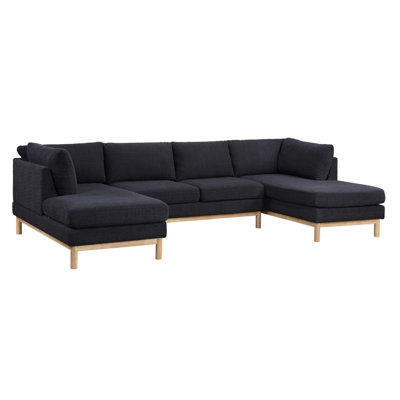 Ryerio 124" Wide Double Chaise U-Shape Sectional Sofa