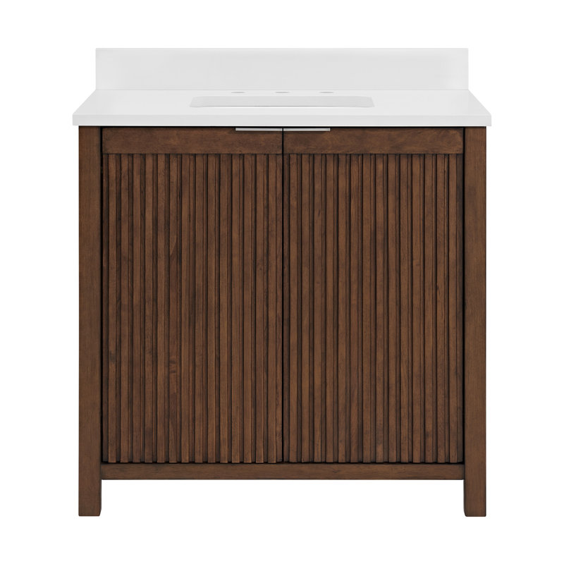 Through Lines 36" Single Bathroom Vanity, Brown
