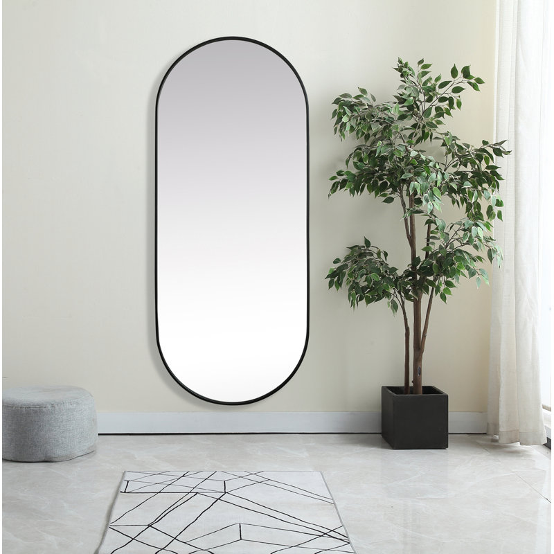 Elington Metal Oval Mirror, 72"  x 30" , Black