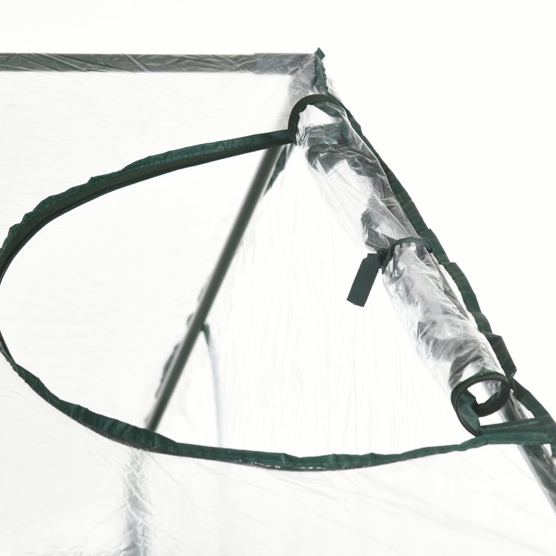 Serre portative à cadre en acier avec porte et fermeture à glissière l 39,42 po x H 53,5 po
