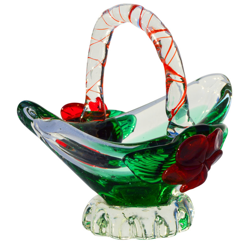 Midcentury Murano Glass Basket