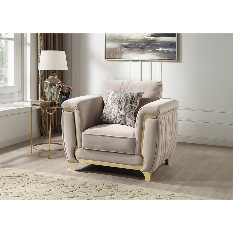 Chaise rembourrée Leena, Beige