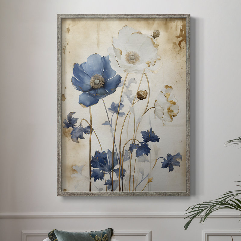 FLORAL Series LXV Framed Print - Solid Wood, 15" H x 12" W