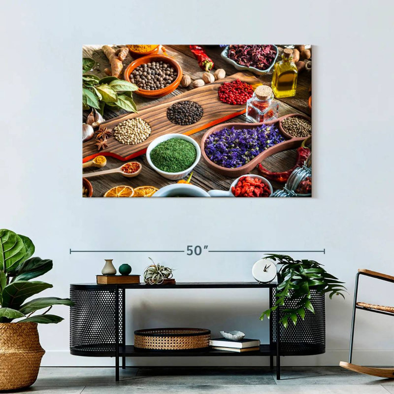 Yarlin Rustic Kitchen Herbs And Spices, 30" H x 45" W