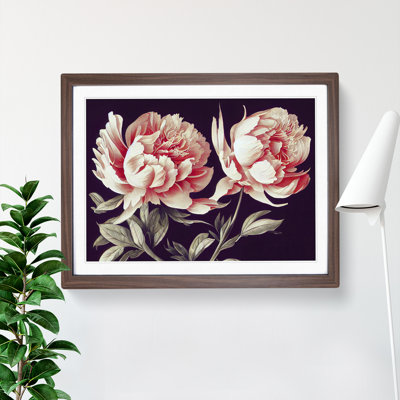 Flawless Peony Flowers 1 Piece Single Picture Frame Wall Art
