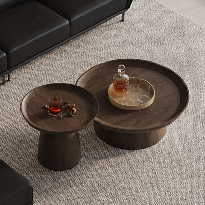 Combinaison de table basse ronde rétro minimaliste