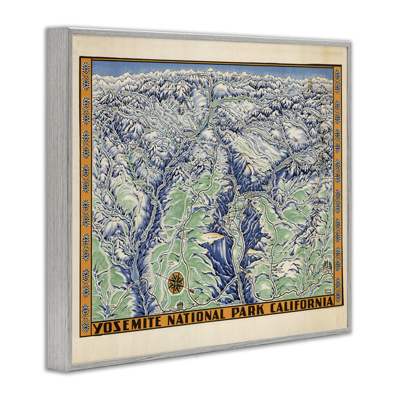 Art giclée rétro de Yosemite par Stellar Design Studio, Estampe numérique Farmhouse, H 24 po x l 30 po