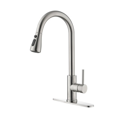 Robinet d'évier de cuisine à poignée simple avec douchette extractible