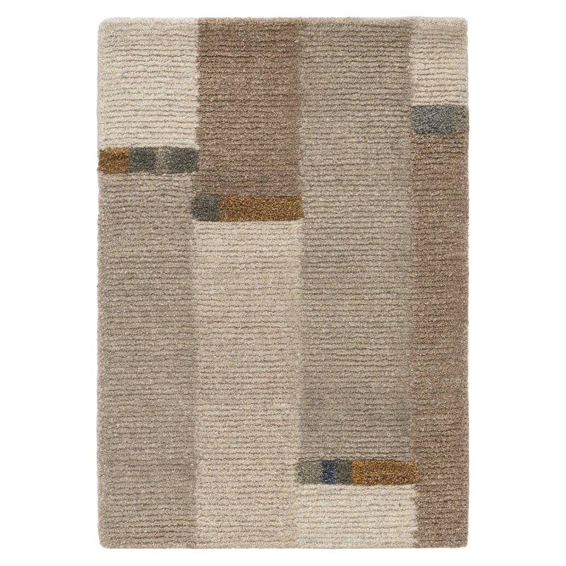 Tapis Albers touffeté à la main, Beige, Rectangle 7 pi 6 po x 9 pi 6 po