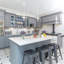 Luminaire suspendu de style campagnard suspendu en métal 12 po, hauteur réglable, blanc + finition nickel brossé