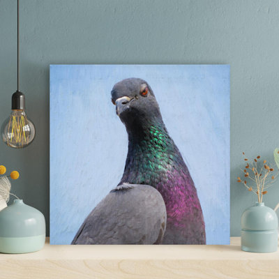 " Homing Pigeon Bird With Savage Eyes " Painting Print