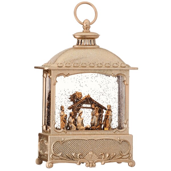 The Holiday Aisle® Nativity Sqaure Lant Glob Decorative Accent | Wayfair
