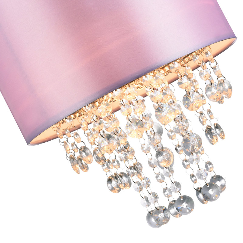 17cm H Acrylic Drum Pendant Shade ( Screw On ), Pink