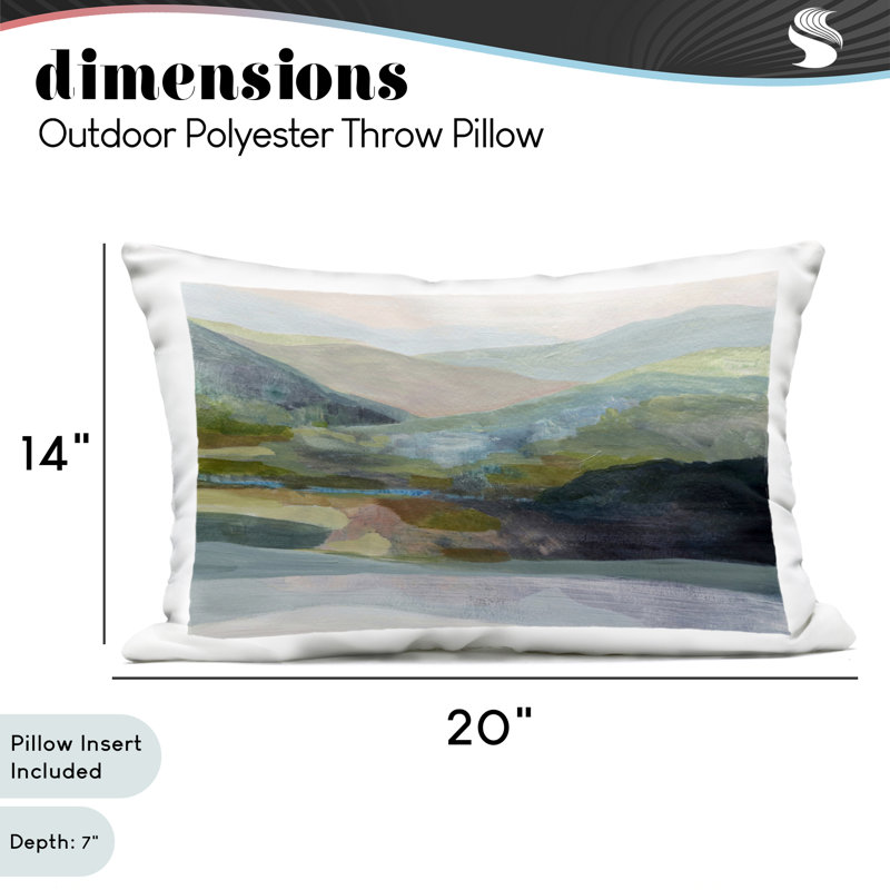 Coussin Misty Morning Mountain, imprimé par Farren Lee, 14 x 7 x 20