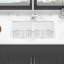 Évier double encastré en céramique 32 po - Lavabo rectangulaire blanc pour cuisine élégante