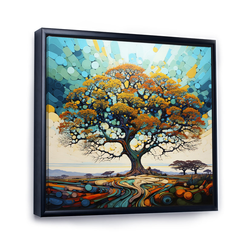 Baobab Tree Dancing III sur toile, H 30 po x l 30 po x P 1 po, Cadre flottant noir