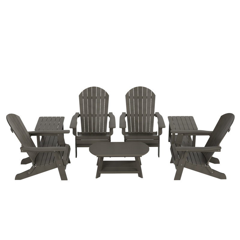 Arrlo 4 - Person Patio Conversation Set, Charcoal Gray