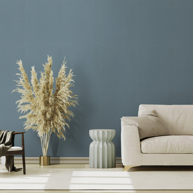 Kumano Textured Weave Wallpaper Roll, Blue