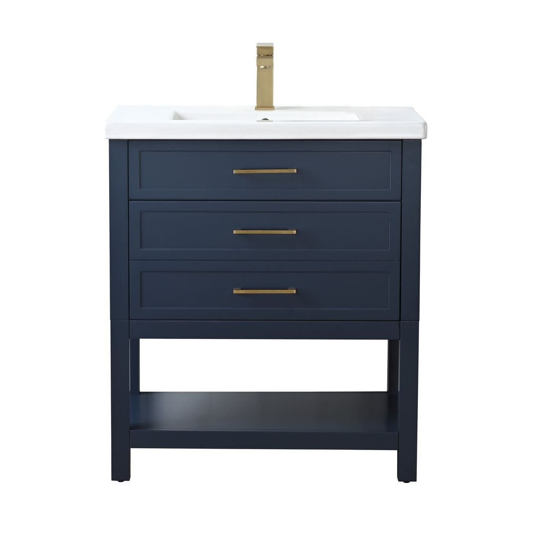 Vicini 30'' Single Vanity with Ceramic Top Mercury Row® Base 