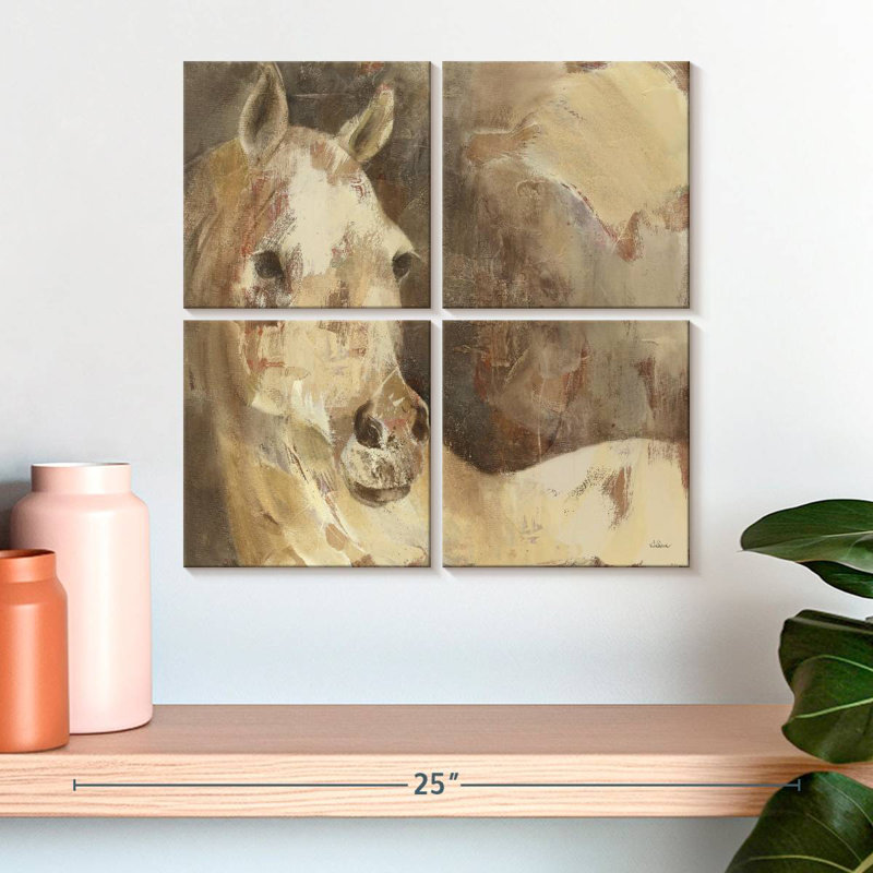 Cheval Brampt impressionnisme, H 18 po x l 18 po