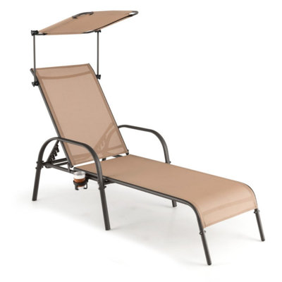 Chaise longue réglable à 5 niveaux pour patio
