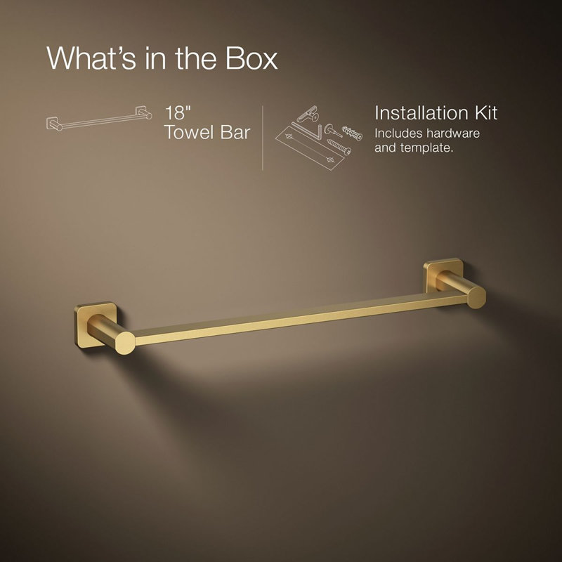 Parallel Towel Bar, 18"W, Golden