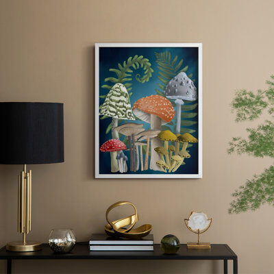 Récolte de champignons I, reproduction encadrée - bois massif