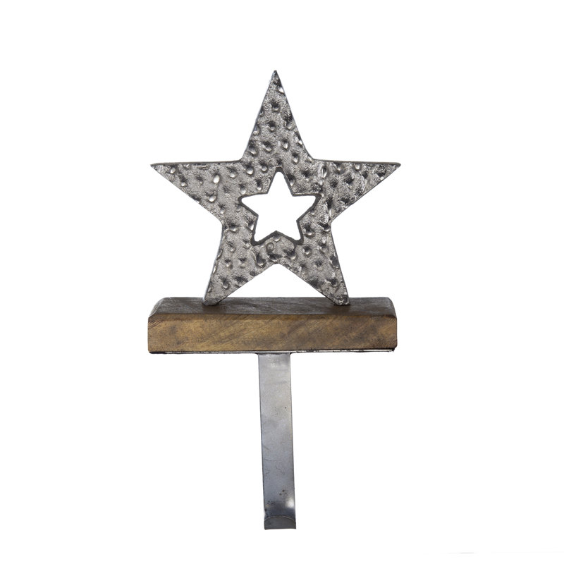 Porte-chaussette étoile - 6 po x 7 po - brun, argent
