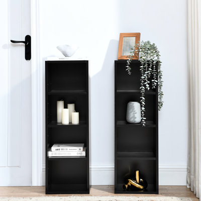 Bibliothèque double 8 niveaux multi-fonctionnelle, armoire de rangement CD mince pour bureau à domicile, bibliothèque étroite haute avec tablettes réglables, apparence exquise, imperméable et solide, emballage testé 3A