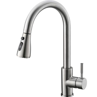 Touch-On Kitchen Faucet, Pull Down , Single Handle Brass, Brushed Nickel, Stream & Spray Modes, Easy Install Method Technique Installation