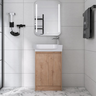 Ensemble de meuble-lavabo autoportant 23 po avec porte à fermeture douce et lavabo en céramique 23 po