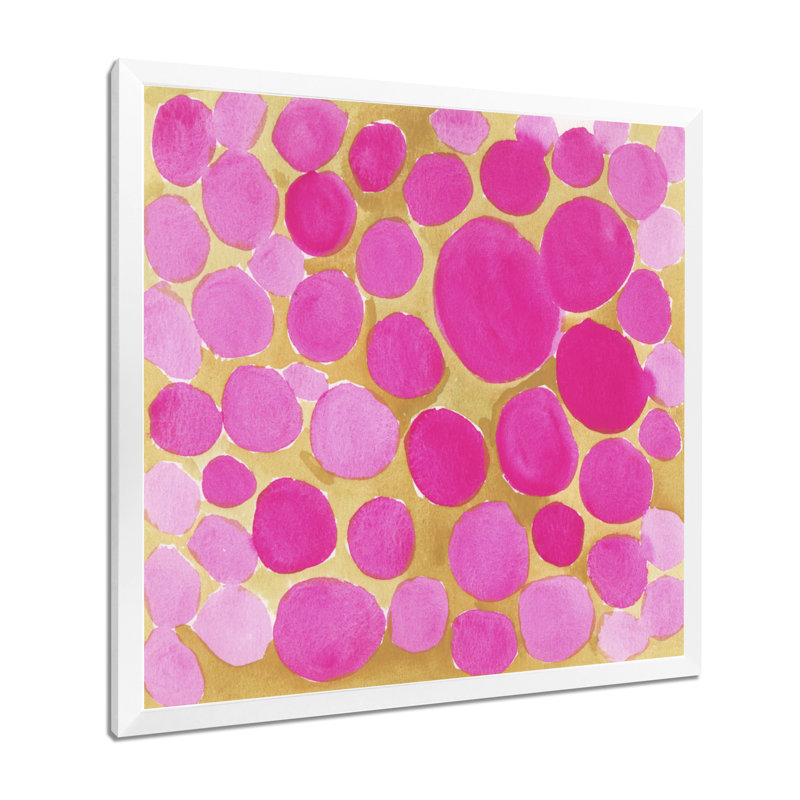 Impression sur toile pierre caillou, reproduction nature zen rose - cailloux roses, H 16 po x l 16 po, Avec cadre, Blanc