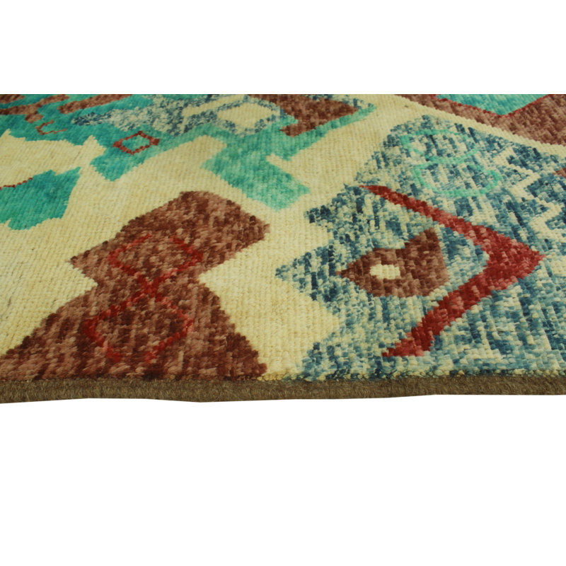 One-of-a-Kind 4' x 5'10" New Age Rectangle Wool Area Rug in Ivory