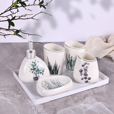 White Bathroom Accessories Set