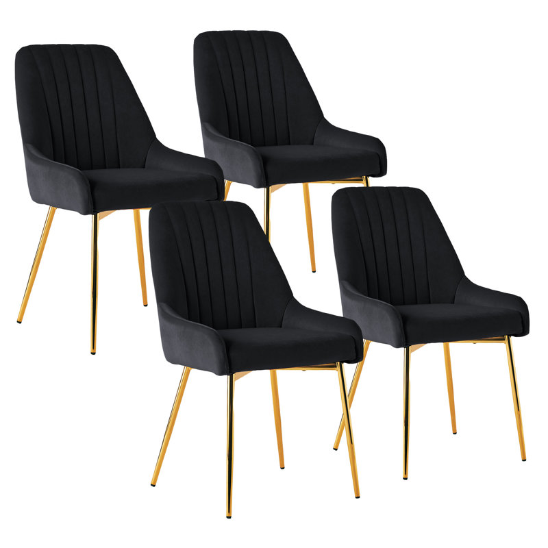 Chaise de salle à manger Maulsby, Noir, noir, noir, noir, 4