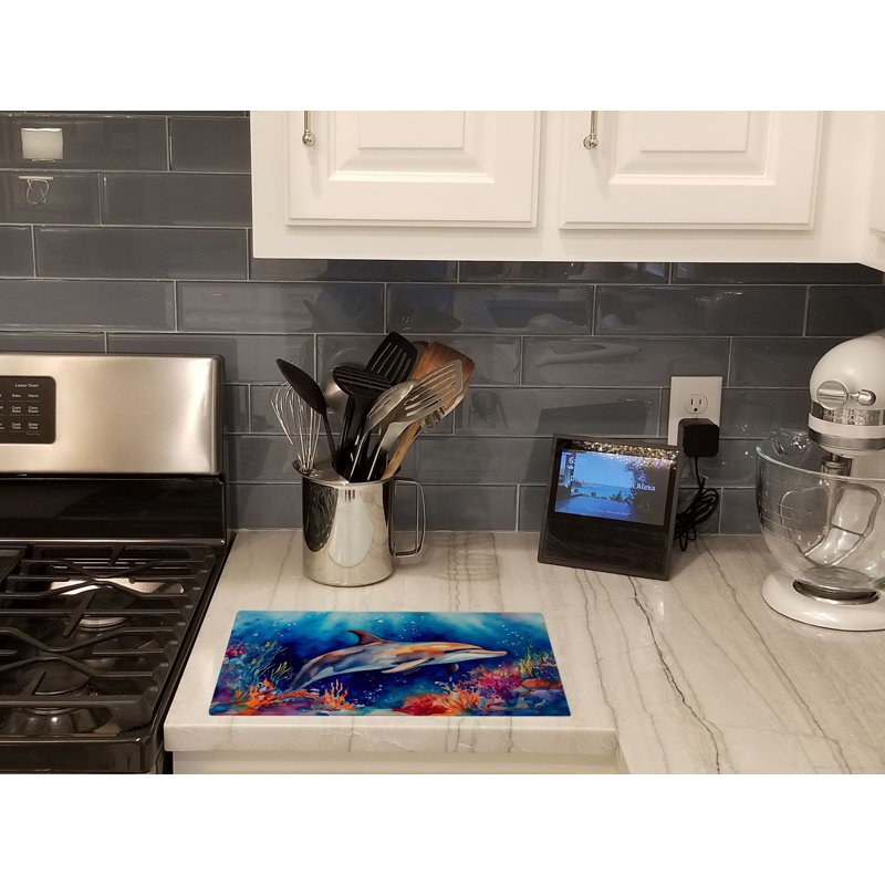 Dolphin Glass Cutting Board Large
