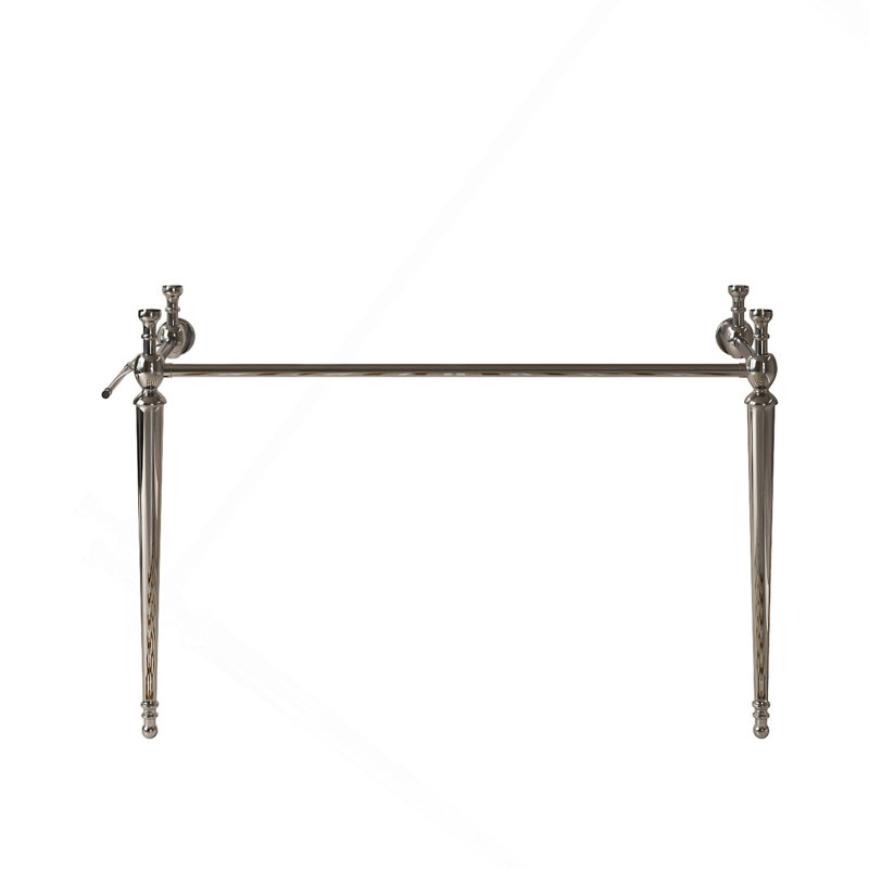 Pied de meuble-lavabo autoportant en fer 48 po, sans lavabo et robinet, sans couvercle et drain, chrome, Chrome