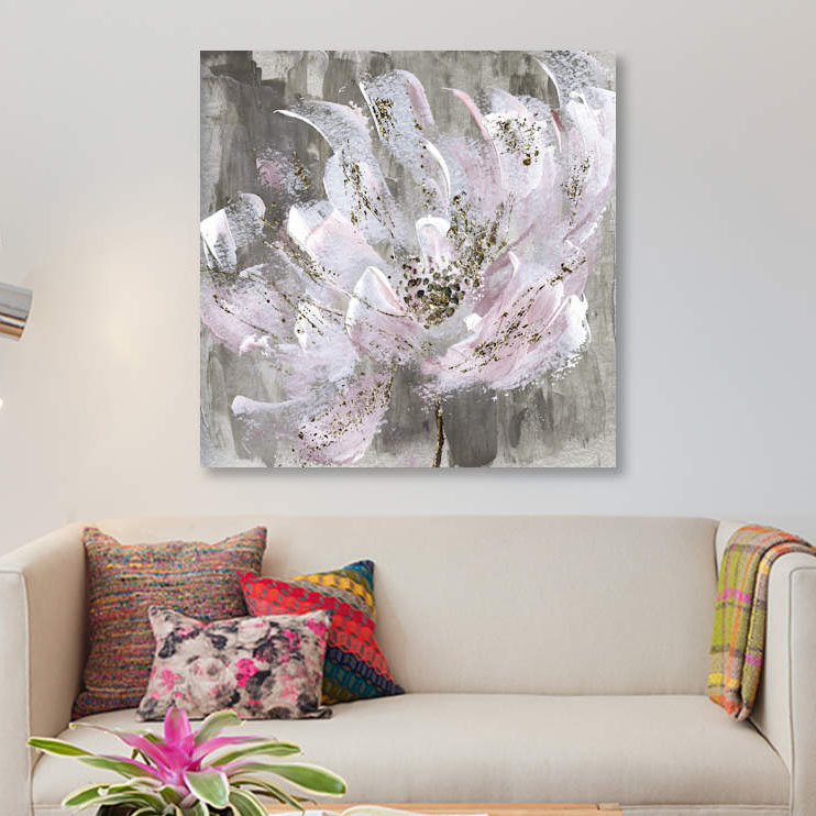 «Blushy and Splashy», impression sur toile, H 12 po x l 12 po x P 0,75 po, Pas de tapis, Toile tendue