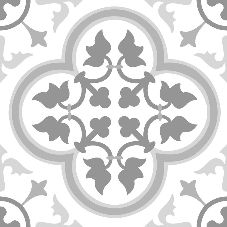 Remy 30.48 x 30.48 cm Tile in White/Grey