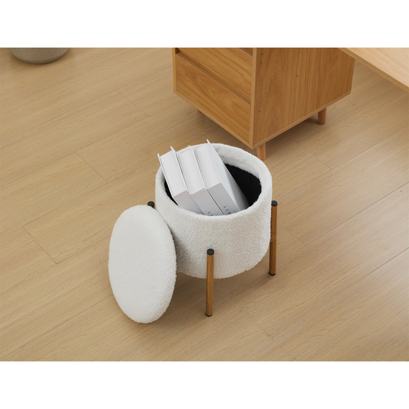 Repose-pieds moderne avec rangement, Blanc