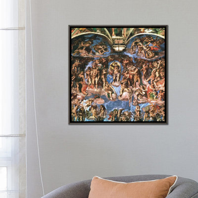 « sistine chapel : the last jugement (details of upper half) » par michelangelo-impression sur cadre photo