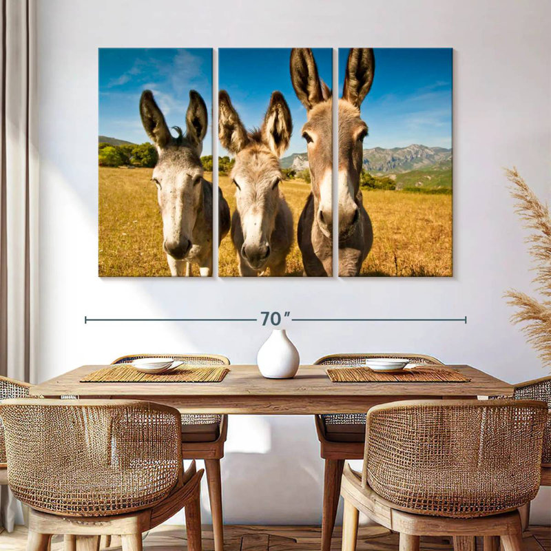 Brampt Donkey Trio, 42" H x 65" W